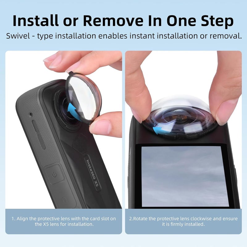 Flymile X5 Premium Lens Guard for Insta360 X5, High Transparency Tempered Glass Lens Protector Cover for Insta 360 X5 Protective Camera Anti-scratch Accessories - Image 5